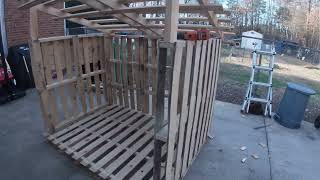 Building a Chicken Coop out of Pallets  Part 1 [upl. by Brandise76]