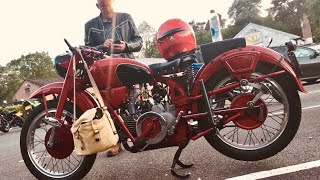 PINEWOOD BAR amp Cafe Motorcycles MOTO GUZZI Airone Sport 250 Bike of the Night amp that BSA is Cool too [upl. by Ardnaek]