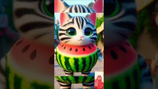 cute cat loves watermelon🍉🍉🍉 cat funny shorts viral catlover cute senakirkiz AiCat [upl. by Merrill]