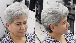 Corte De Cabello Corto Para Mujer Mayor De Mas De 50 Años  Estilo Cola De Pato [upl. by Aelat]