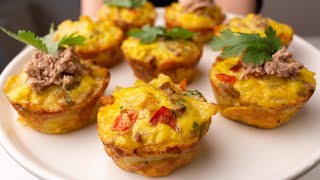 Easy Egg Potato Cups  Best Breakfast Egg Muffins Recipe [upl. by Onaicnop]