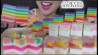 ASMR RAINBOW JELLO DESSERT EATING SOUNDS LIGHT WHISPERS  SASASMR [upl. by Heintz819]