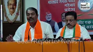 Goan Reporter BJP Leaders Giriraj Pai Vernekar Sankalp Amonkar Dayanand Sopte Hold Press Con [upl. by Oswell]