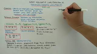 SIFAT KOLIGATIF LARUTAN Part 5 Tekanan Osmotik Larutan [upl. by Shanney]