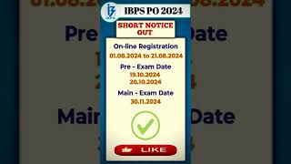 IBPS PO NOTIFICATION 2024 🔥 ibps bankexam notification [upl. by Alyak]