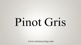 How To Say Pinot Gris [upl. by Aigil]