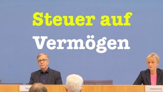 Vermögenssteuer DIE LINKE über gerechte Lastenverteilung  BPK 24 März 2021 [upl. by Nosilla]