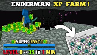 SUPER FAST Enderman XP Farm Tutorial in Minecraft Bedrock  35 levels in 1 MINUTE [upl. by Patsy773]