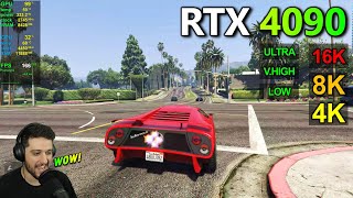 RTX 4090  GTA 5 at 4K 8K 16K  Ultra Very High amp Low settings [upl. by Ahcarb]