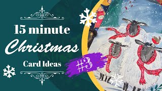 Easy and Fun Watercolor Christmas cards in just 15 minutes with lots of ideas for variations too [upl. by Aliuqehs]