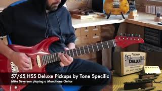 5765 Deluxe HSS by Tone Specific in a Marchione Guitar Best HSS Strat Pickups [upl. by Ecurb]