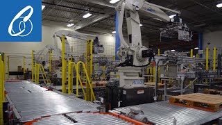 MultiLine Robotic Palletizing System Overhead [upl. by Ahsenhoj113]