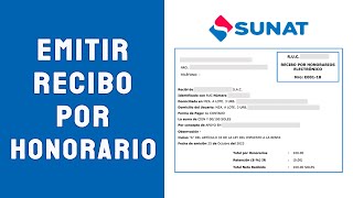 Emitir Recibo por Honorarios Electronico 2024  SUNAT [upl. by Hermon860]