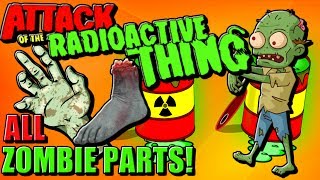 ALL ZOMBIE PARTS LOCATIONS ATTACK OF THE RADIOACTIVE THING [upl. by Atnek]