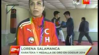 Entrevista con Lorena Salamanca quinta medalla de oro en los Juegos Odesur 2014  24 horas canal TVN [upl. by Ace365]