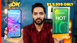 Infinix HOT 10  Unboxing amp Hands On 🔥 6GB128GB  Helio G70  5200 mAh  678quot Display Rs9999😲😲 [upl. by Schwab]