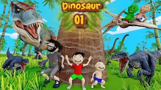 Bittu Sittu Cartoon Part 13  Dinosaur Wala Cartoon  Monster Wala Cartoon [upl. by Nollahs]