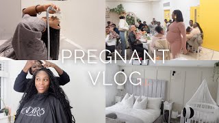 PREGNANT VLOG 5  PREP WITH ME FOR LABOUR NESTING PREGNANCY WEEK 3637 BABY SHOWER [upl. by Fredek]