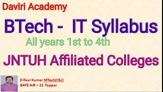 BTech IT Syllabus  JNTUH Affiliated Engineering Colleges itsyllabus btech tseamcet [upl. by Stultz]