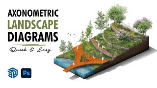 Axonometric Architecture Diagram Tutorial  QUICK amp EASY  Beginner Level [upl. by Rehtae]