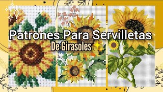 Patrones Para Servilletas De Girasoles ✨🌻 De Punto De CruzSara Servilletas Y Patrones [upl. by Gerrie794]