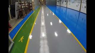 Epoxy resin floor coating Manchester installation of a slip resistant resin workshop flooring [upl. by Airitac178]