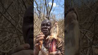 The Hadzabe Old man showing us how to preserve Meat for future usehadzabetribe food [upl. by Kendrah]