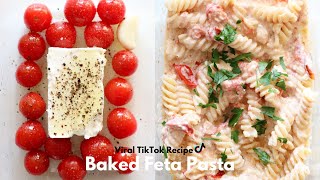 VIRAL TIKTOK BAKED FETA PASTA  PASTA WITH CHERRY TOMATOES amp FETA CHEESE [upl. by Conah]