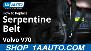 How To Install Replace Engine Serpentine Belt Volvo V70 Wagon [upl. by Annawal]