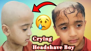 Boy Crying while Getting a Haircut  Headshave Crying Barber Pakistani [upl. by Zerline]