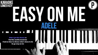 Adele  Easy On Me Karaoke LOWER KEY Acoustic Piano Instrumental Cover Lyrics [upl. by Gabey]