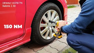 Dewalt DCF887 lug nuts torque test Impact driver Odkręcanie śrub zakrętarka udarowa [upl. by Nnaerb853]