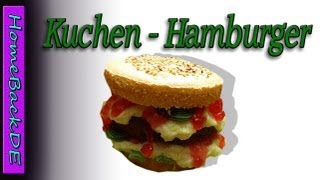 Rezept Hamburger  Torte  Motivtorten  Backanleitung von HomeBackDE [upl. by Etnoek]