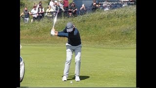 Rory McIlroy golf swing  Pitchingwedge distancecontrol shot faceon view July 2017 [upl. by Fan]