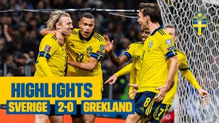 Highlights Sverige  Grekland 20  VMkval  Forsberg amp Isak avgör [upl. by Abdu]