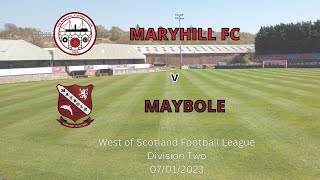 Maryhill v Maybole 07012023 West of Scotland Division Two [upl. by Lledrac]