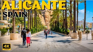 Alicante 4K City Walking Tour Spain A beautiful coastal city 🇪🇸 [upl. by Kimon]