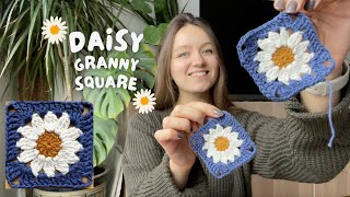 🌼 DAISY GRANNY SQUARE PATTERN  beginner friendly tutorial amp stepbystep guide [upl. by Rosamund]