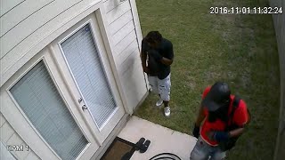 Burglars caught on camera breaking into home [upl. by Dnalrag]