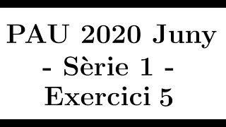 Selectivitat Matemàtiques CientíficTecnològic Juny 2020 Sèrie 1  Exercici 5 [upl. by Acissehc]