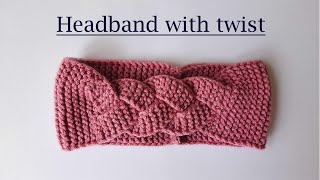 How to knit a headband with twist  twisted Headband knitting tutorial [upl. by Yerocal]