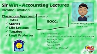 Lecture 04 Government Owned and Controlled Corporation Taxation for Corporation Income Taxation [upl. by Swirsky849]