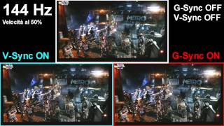 NVIDIA GSync 144 Hz  Metro Last Light  VSync e GSync OFF vs VSync vs GSync  50  TVtech [upl. by Korie]