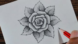 How to draw a Rose step by step [upl. by Eberto397]