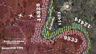 Battle for Avdiivka  Авдеевка Animated Timelapse Map [upl. by Jez998]