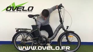 Vélo électrique pliant ovelo city 15Ah cadre bas [upl. by Rheinlander]