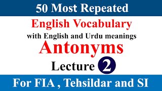 Most Repeated Antonyms in English  Antonyms and Synonyms  Antonyms Mcqs  Antonyms Words [upl. by Evol]