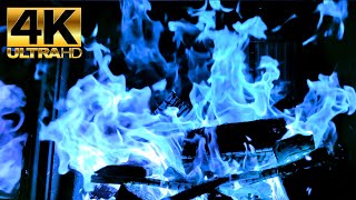 Beautiful Blue Fireplace Flames 12 Hours Dabi Approved [upl. by Yentiw]