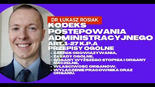 Kodeks postępowania administracyjnego art1  27 kpa postępowanie administracyjne [upl. by Acemahs]