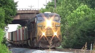 CSX ES40DC 5474 w Nice K5HL Leads Military Train W83517 on 61820 [upl. by Gusti]